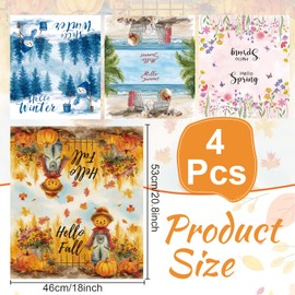 Luvsweets Seasonal Magnetic Mailbox Covers - 4Pcs Hello Fall Winter Spring Summer Mailbox Covers Magnetic Standard Size, Four Seasons Mail Post Letter Box Wraps for Holiday Decor, 20x18 Inches