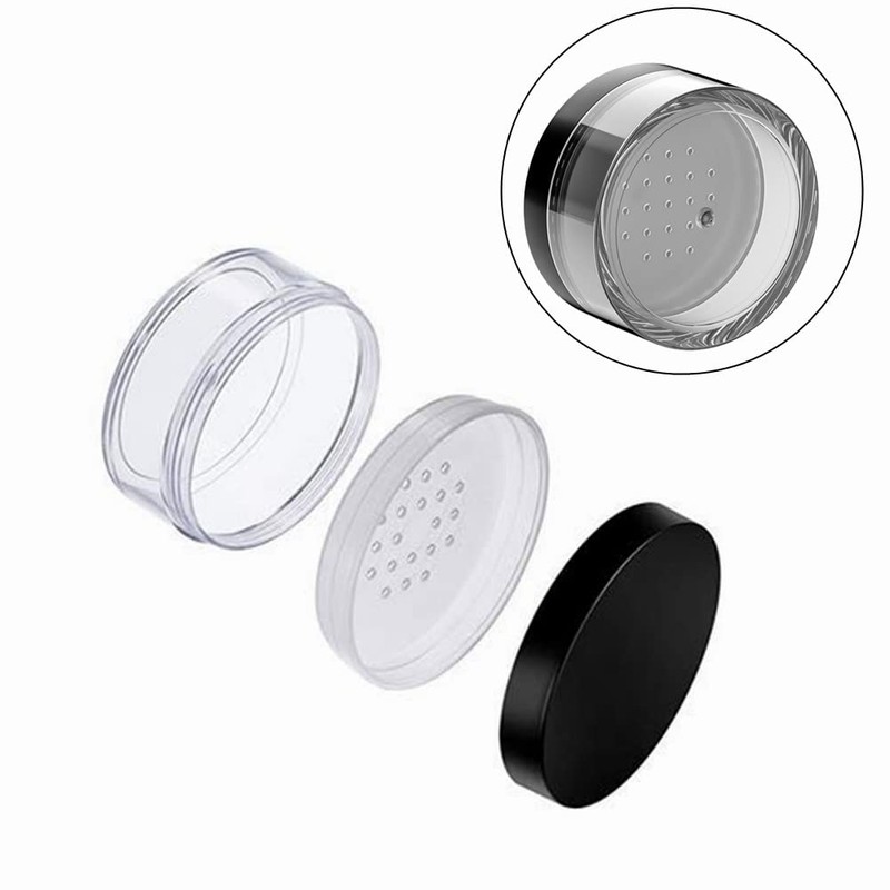 50g Plastic Empty Powder Puff Case with Net Sifter Lid,