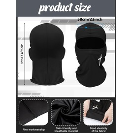 9 Pieces Ski Mask for Men Balaclava Face Mask Summer Face Mask Balaclava Full Face Mask Breathable Hood for Outdoor Use Black