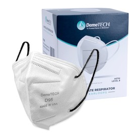 DEMETECH D95 Particulate Respirator Fold Style White with Black Earloops