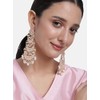 Aheli Gold Plated Long Chandbali Copper White Dangle Earrings Glided