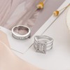 Square Statement Bridal Sets - Two Rings Cubic Zirconia CZ