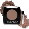 Palladio Polvo de cejas para cejas, polvo suave y natural para cejas, tamaño compacto para bolso o viajes, incluye cepillo aplicador, Soft Brown