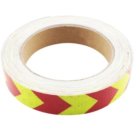DGZZI Reflective Arrow Safety Tape 0.98 in. x 49 ft. Red Yellow Indicates Direction Marks Garage Used for Vehicles Trailers Boats Parking Lots Warehouses Storage Units Signs