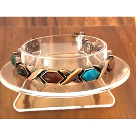Shameg Copper Magnetic Link Multi Color Stones Bracelet Arthritis Pain Relieve Bracelet
