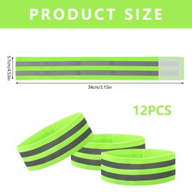 Bekecidi Reflektierende Armbänder mit hoher Sichtbarkeit, 12 Stück, unverzichtbare Sicherheitsausrüstung für Nachtaktivitäten, perfekt zum Laufen, Radfahren, Wandern, verstellbar und elastisch,
