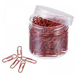 sourcing map Paper Clips Small Size 1.1 Inch Vinyl Coated to Prevent Tearing Pages with Box for Organize Office Home Red Count 200