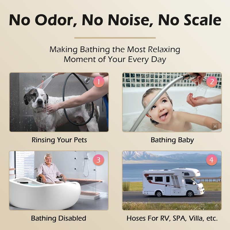 Shower Hose, Ultra-Soft Silicone Shower Hose Replacement, Anti-Kink Designed Handheld