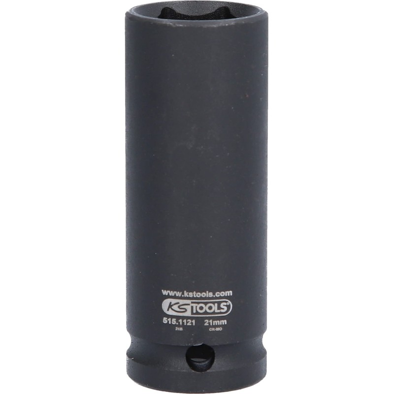 KS Tools 515.1121 1/2" Hexagon impact socket, deep, 21mm