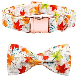 Bobo Rainbow Dog Collar - Fall Bowtie Pet Collar Gift Soft Bow Collar Pet Adjustable Metal Buckle Puppy Collars for Medium Dogs