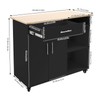 ILWorkTLs Rolling Kitchen Island Cart with Storage Drawer and Doors,Kitchen