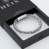 HEIX Mens Jewelry Stainless Steel Simple Cuban Braided Wheat Silver