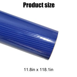 DUSCOKE 6D Glossy Carbon Fiber Vinyl Wrap Roll - 1FT x 10FT Self Adhesive Car Wrap Film with No Bubble Air Release Technology - Auto Body Protection Sticker for Car Moto DIY Interior Exterior (Blue)