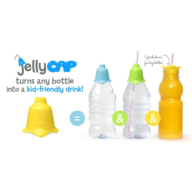 JellyCAP - One Drinking CAP, Any Bottle (3 Count) (Blue/Green/Yellow)