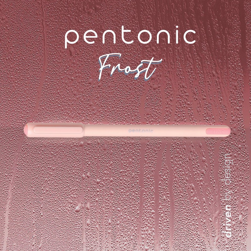 Pentonic Ballpoint Pens, 10 Count, Frosted Pale Pink Barrel with
