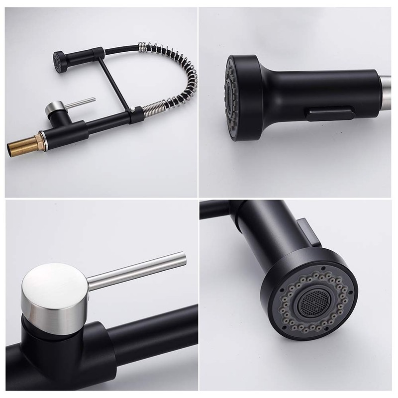 OWOFAN Low Lead Modern Single Handle Pull Down Sprayer Spring