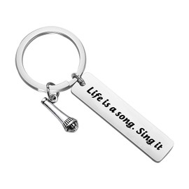 CENWA Music Lovers Gift Life is A Song Sing It Keychain Graduation Gift Enjoy Life Inspirational Quote Gift for Musician (Life is a Song K)