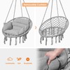 Goutime Hammock Chair, Macrame Hanging Swing Chairs with Cushion and