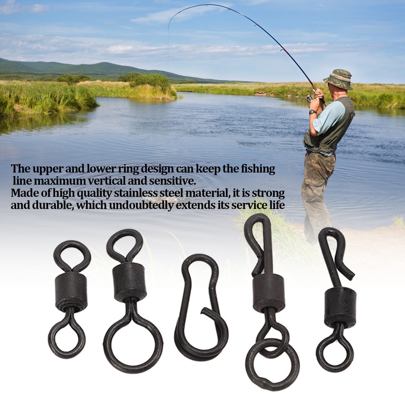 150pcs Fishing Barrel Bearing Rolling Swivels Kit Winding Resistance Stainless