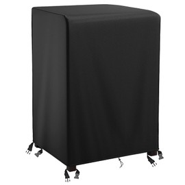 Raweao Garden Stacking Chair Cover, Waterproof, 420D Oxford Cover, Garden Chairs, Windproof Chairs Cover, Stacking Chair Garden Chair Covers, 68 x 68 x 110 cm (Black)