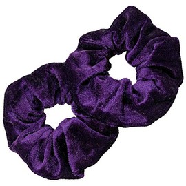 Kenz Laurenz Velvet Scrunchies - Hair Ties for Women's Ponytail Holders and Accessories Pack (Plum)