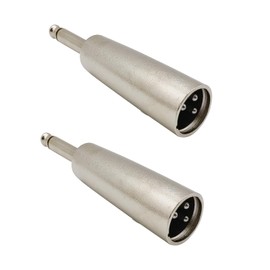 iYueMps 2 x 3 Pin XLR Male to 6.35 mm Male Connectors, 6.35 1/4 Inch to 3-Pin XLR-M Audio Mic Adapter for Microphone, HiFi, Mixer and Speaker System