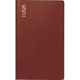 rido/idé Pocket Calendar Model M Planner 2026 | A6, Plastic, Bordeaux