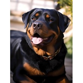 KAYEIUU 5D Rottweiler Dog Diamond Painting Kits for Adults, Rottweiler with Black and Brown Fur 5D Diamond Art Crafts Home Wall Decor Gift Round Diamond Dots 12x16 inch