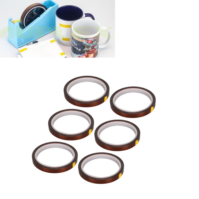 6pcs Heat Resistant Tape Residue Free Polyimide Sublimation Thermal Tape