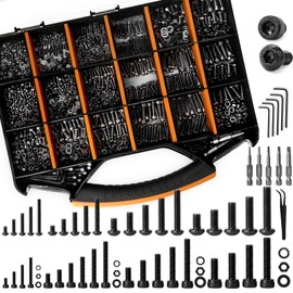 K Kwokker 4071 x Nuts And Bolts Assortment Kit 4MM-30MM, M2 M3 M4 M5 Hex Socket & Button Head Metric Screws Assortment Kit, Zinc Plated Machine Screws with Washers, 39 Size for 3D Printer, Electrician
