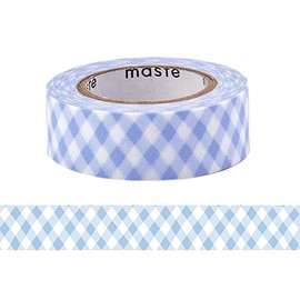 Marks MST-FA12-E Masking Tape with Water-Based Pens, Small Roll, "Master", Checker, Blue