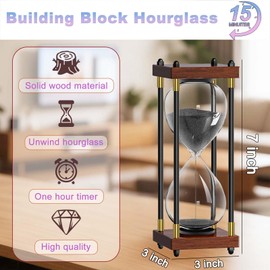 Sand Timer 15 Minute, 15 Min Hourglass Sand Clock, 15 Minutes Wooden Retor Hour Glass, Sandglass, Reloj de Arena, Creative, Decoration, Office