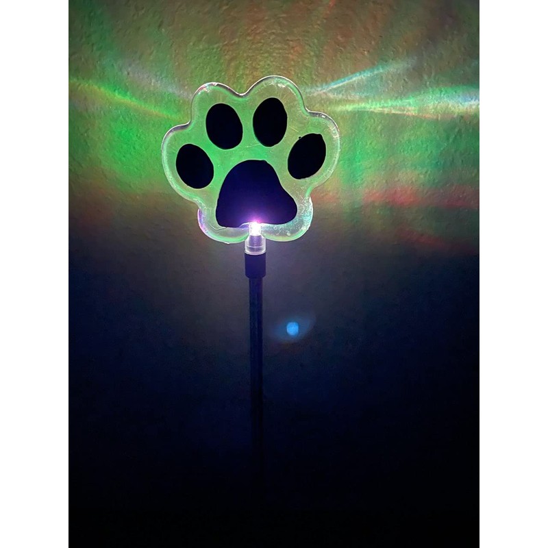 JAYXC HOME Set of 2 Clear Acrylic Dog Paw Solar