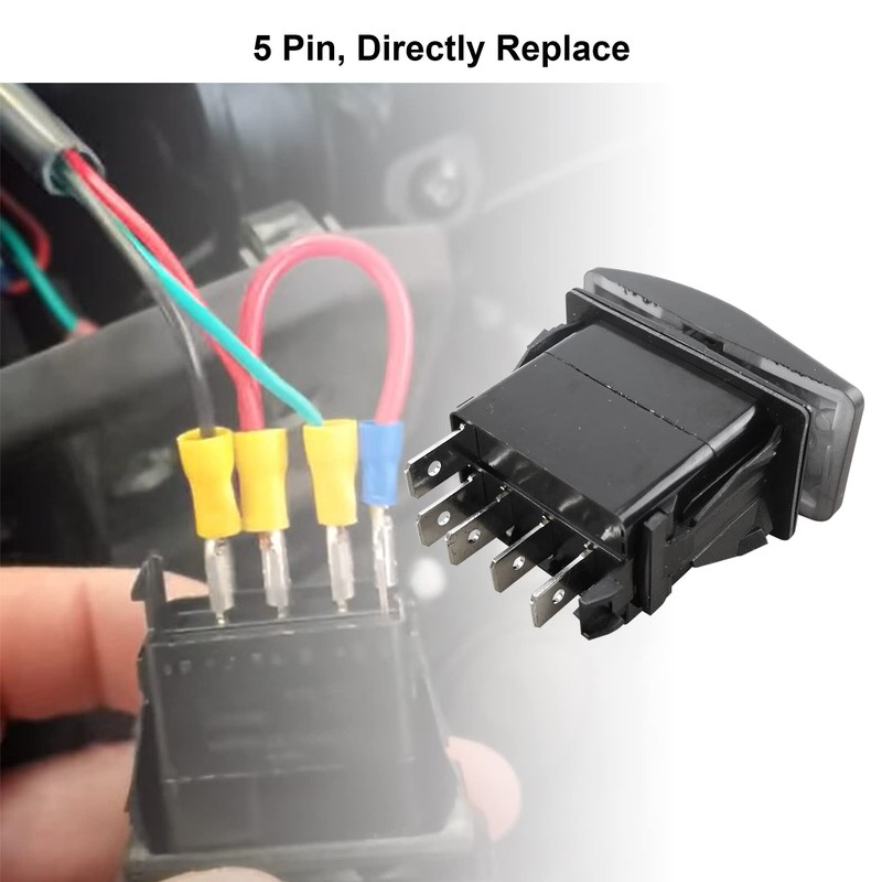 5 Pin Winch Switch Amber LED Light 710002052, Fit for