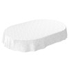 ANRO Oilcloth Tablecloth Oilcloth Washable Tablecloth Flowers Plain White Relief