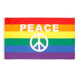 PHENO FLAGS Peace Flag 90 x 150 cm with Brass Eyelets Weatherproof Flag for Flagpole 100% Polyester