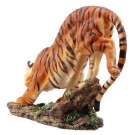 Ebros Gift Prowling Orange Bengal Tiger Figurine 7.25" L Indian Sumatran Stealth Hunter Giant Cat Sculpture