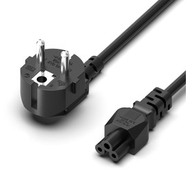 Mezelon E Scooter Charging Cable 2 m Power Cable for Ninebot MAX G30, G30D, G30D2, F65D - Protective Contact Plug Type F (CEE 7/4) 90° Angled to IEC C5 Socket 2.5 A Universal Power Cable
