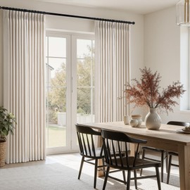 Drapenova 102 Inch Curtains Pinch Pleat Linen Curtains for Living Room Bedroom 2 Panels,with Back Tab Design Linen Textured Semi Sheer Privacy Thick Decorative Curtain Drapes,40x102 in Long