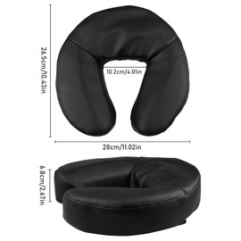 Kalolary Massage Face Cradle Cushion for Massage Tables, Universal Crescent Headrest Face Rest Neck Head Cushion Pillow for Massage Chairs Spa Bed (Black)