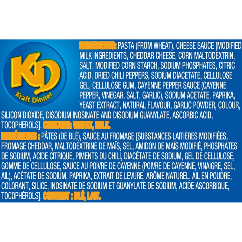 Kraft Dinner Spicy Cheddar Macaroni & Cheese, 156g (Pack of