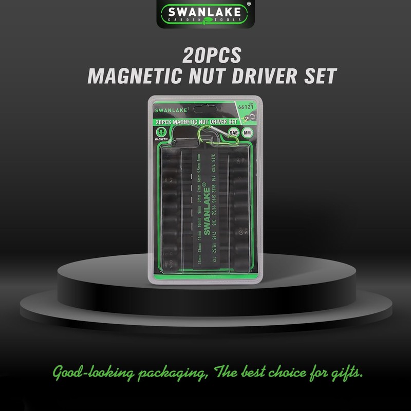 20-Piece Magnetic Nut Driver Set, Metric & SAE 1/4" Hex