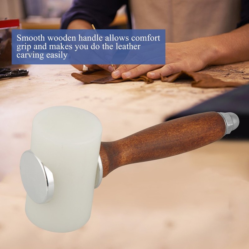 Leather Nylon Mallet, T Shape Wood Leather Carving Mallet Hammer