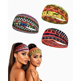 ZAMXHUG Fashion Headbands for Women - 3 Pieces Headband Women's Hair Band Africa Hair Bands Boho Headband Women's Wide Headband Elastic Hair Accessories