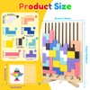Wooden Stacking Puzzle Toy, Wooden Blocks Tangram Jigsaw Puzzle Toys