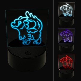 Sniggle Sloth Chibi Raptor Feathered Velociraptor Dinosaur 3D Illusion LED Night Light Sign Nightstand Desk Lamp