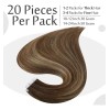 Full Shine Extensiones Cabello Natural 20pz Castaño Medio Con 16in