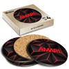 4 x Boxed Round Coasters - Name Amari Gamer Black