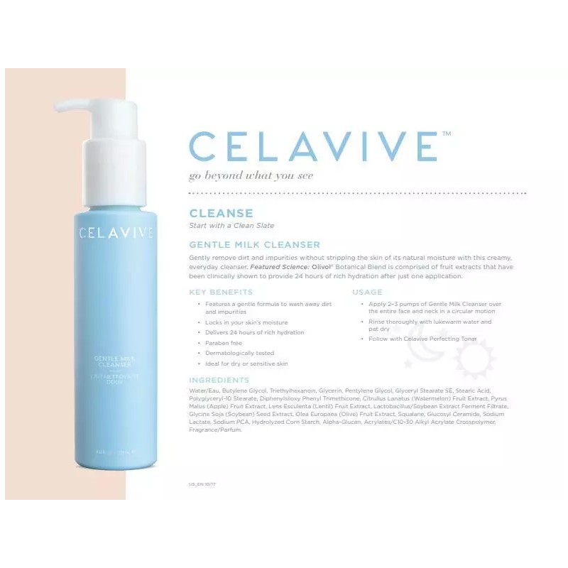 Celavive Gentle Milk Cleanser 4.0 FL Oz