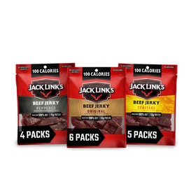 Jack Link's Beef Jerky Variety Pack – Includes Original, Teriyaki and Peppered Jerky, Bulk Protein Snack Pack, Good Source of Protein, Meat Snacks Made with 100% Beef – 1.25 Oz (Pack of 15)